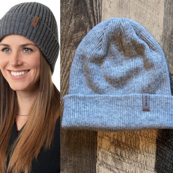 Bula Merino Wool Blend Beanie Gray Rib Knit Toque - Picture 1 of 5